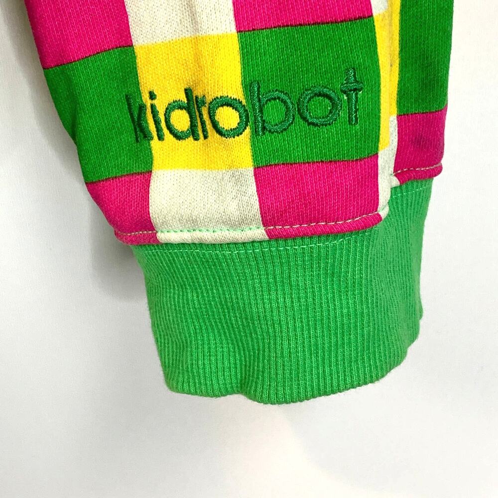 Kidrobot Check Gingham Print Button Cardigan Multicolor Decora Raver - Picture 5 of 10